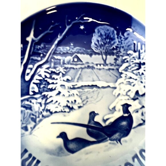B&G Copenhagen Porcelain Collectible Plate "Jul I Skovbrynet" Pheasants In Snow - Picture 3 of 5